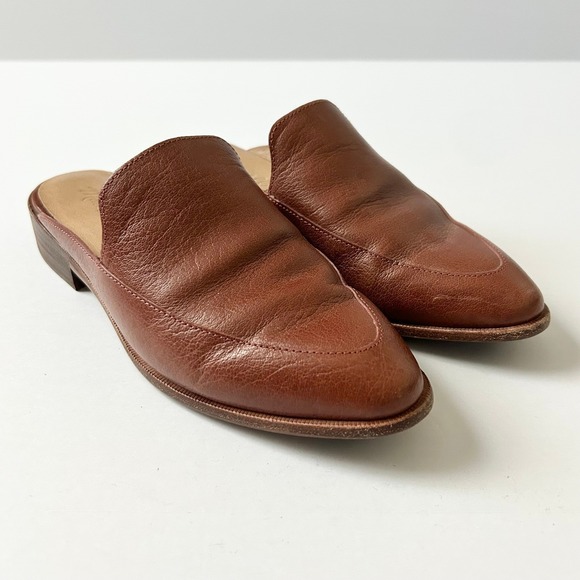 Madewell The Frances Loafer Mule Shoes in Burnished Mahogany Leather Size 6.5 - Picture 2 of 8